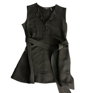 Theory Black Mini Dress Tunic Womens P+ Belted Witchy Retro Whimsygoth gothic